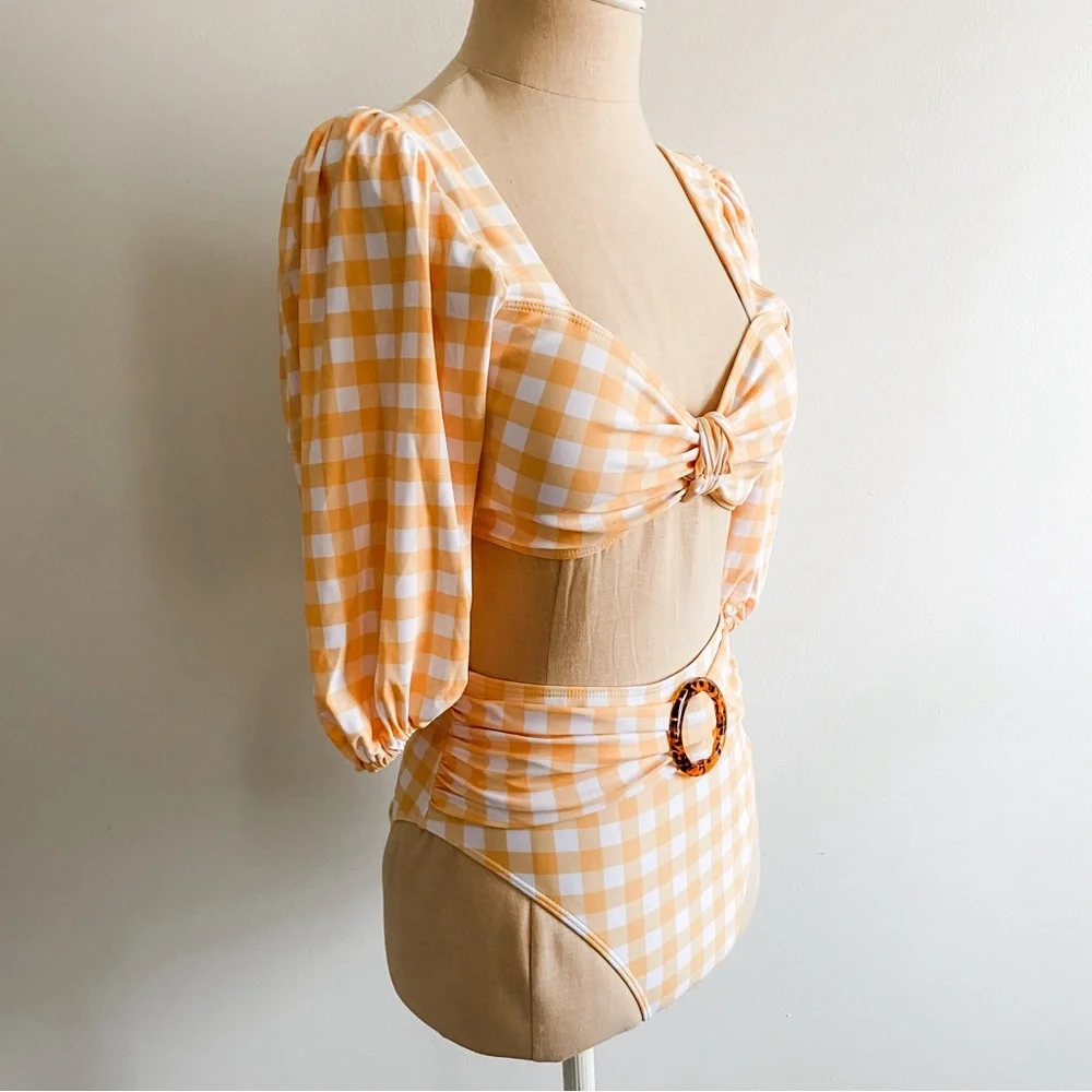 Sporlike Vintage Style Inspired High Waisted Bikini Set